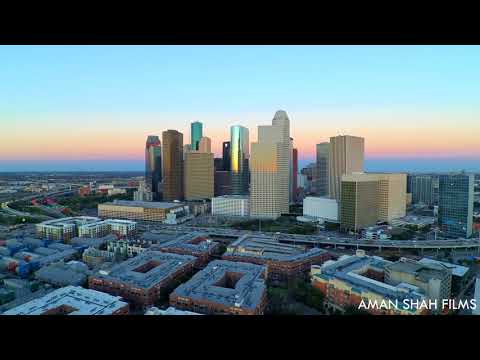 Downtown Houston Skyline Drone 4K UHD (chillhop)