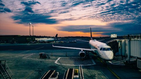 Flughafen Sonnenuntergang